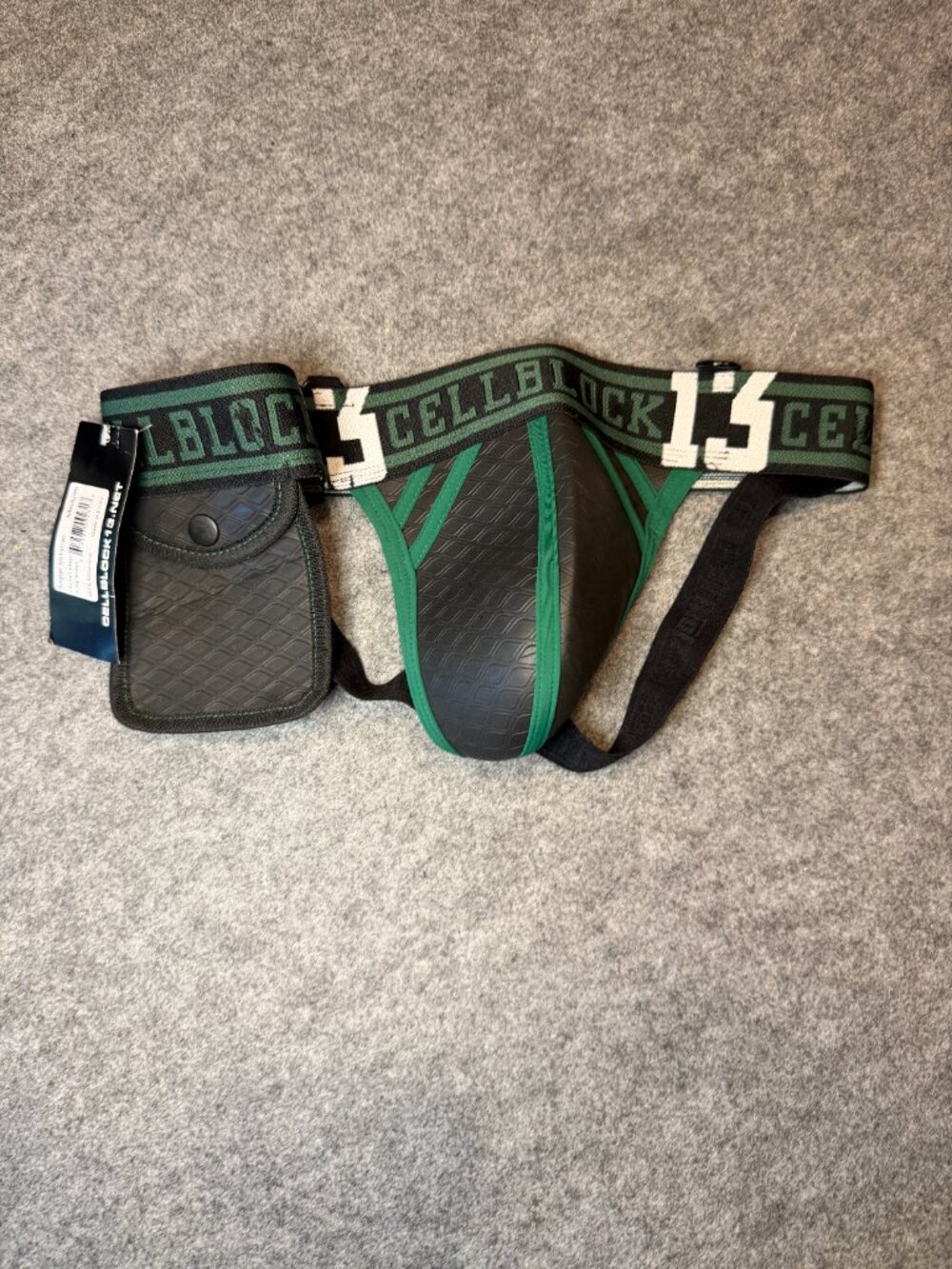 CellBlock 13 Sniper Neoprene Jockstrap with Side Utility Pouch Army Green Medium